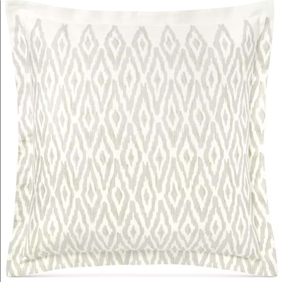 TOMMY HILFIGER Cordillera Ikat European Sham. Color:Grey/Beige - Picture 1 of 2